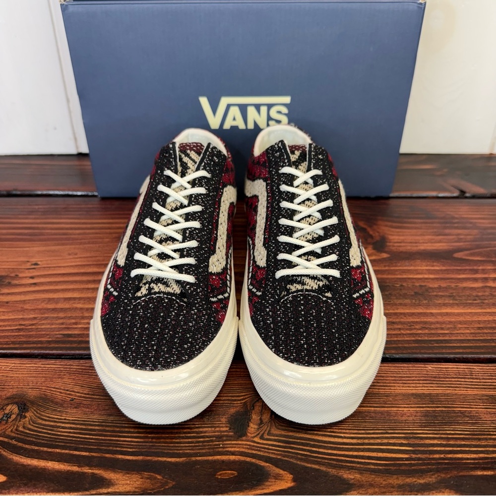 NIB Vans LX Old Skool 36 EK Geo Check Bordeaux Sneakers - New in Box! - Picture 4 of 11